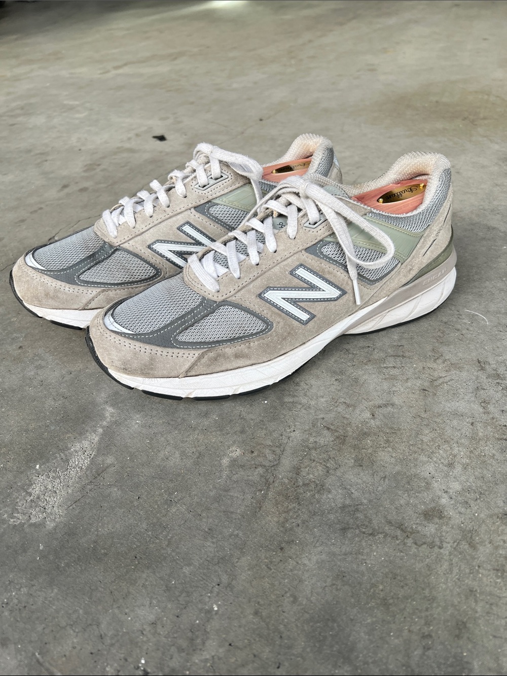 New Balance 990v5 Made in USA Gray Suede Sneakers